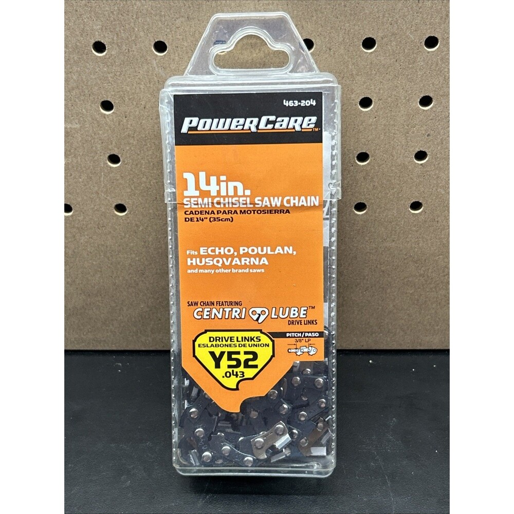 PowerCare 14” Semi Chisel Saw Chain 463-204 Y52 3/8 LP Homelite Ryobi